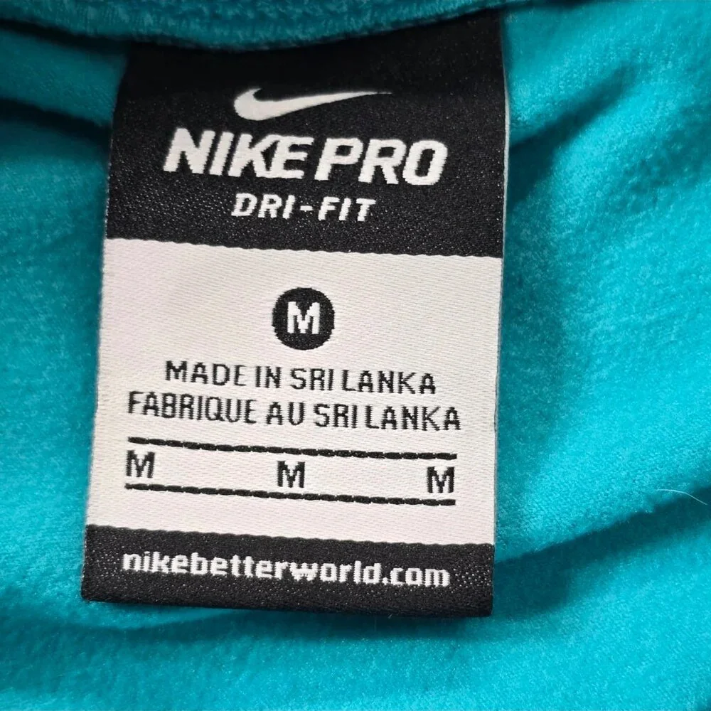 Nike PRO Women's Size M Hyperwarm High Neck Teal Training Top